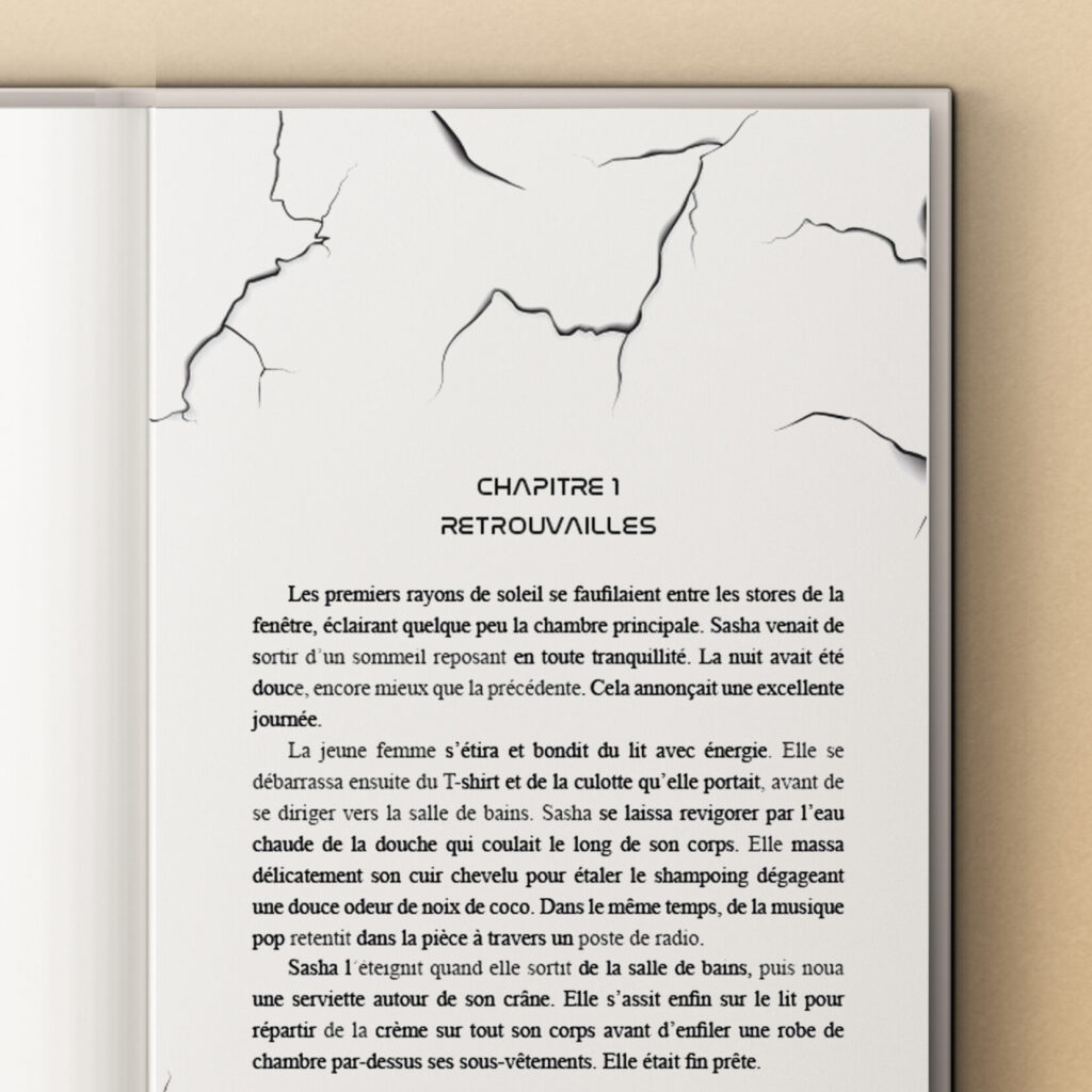 Mise en page réalisée pour le roman de YC Curtis