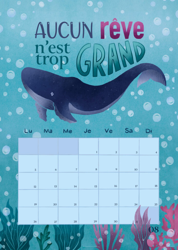 calendrier de bureau août