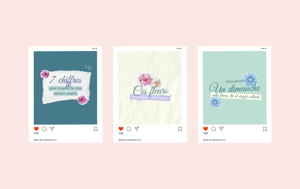 exemple de posts instagram créés pour la fabtory