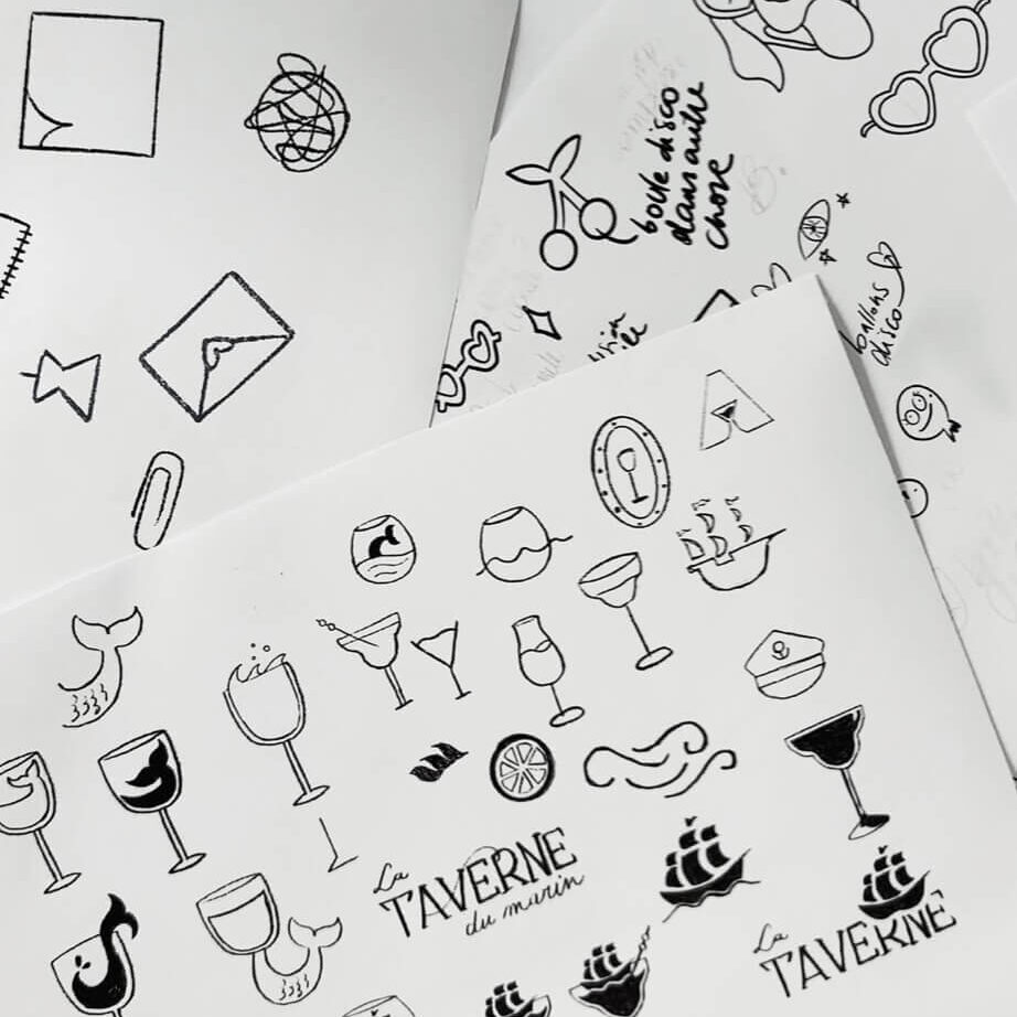 Croquis divers pour la création de logos