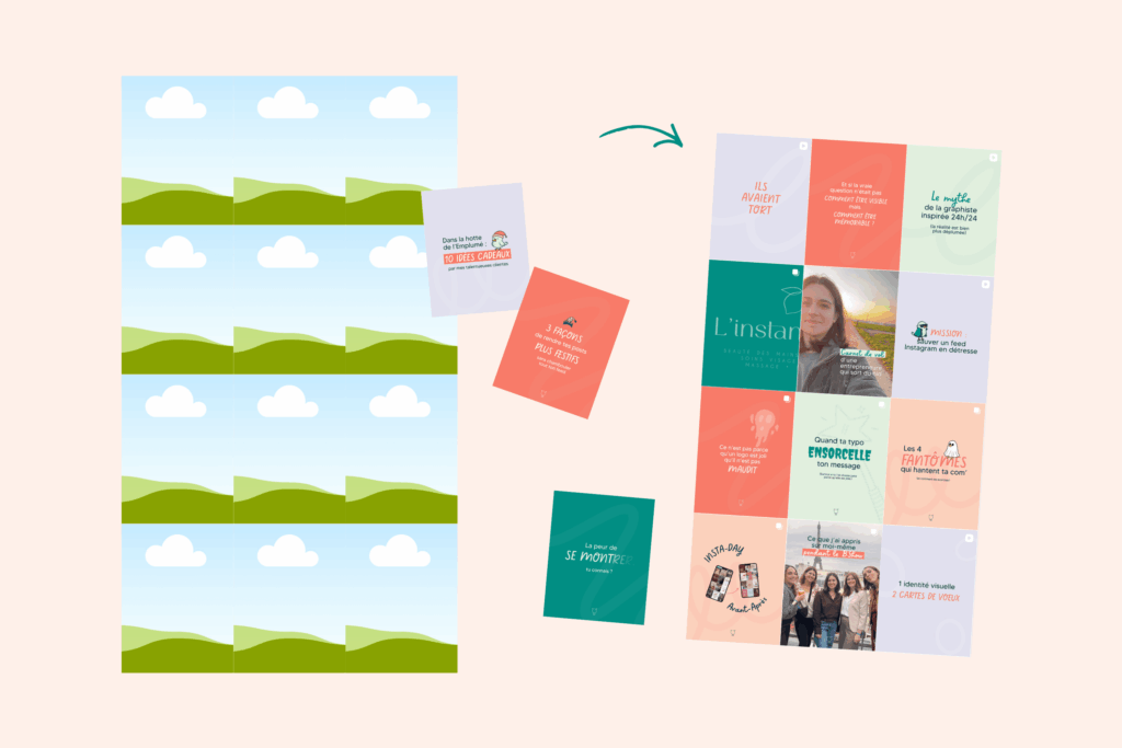 template canva de prévisualisation de feed