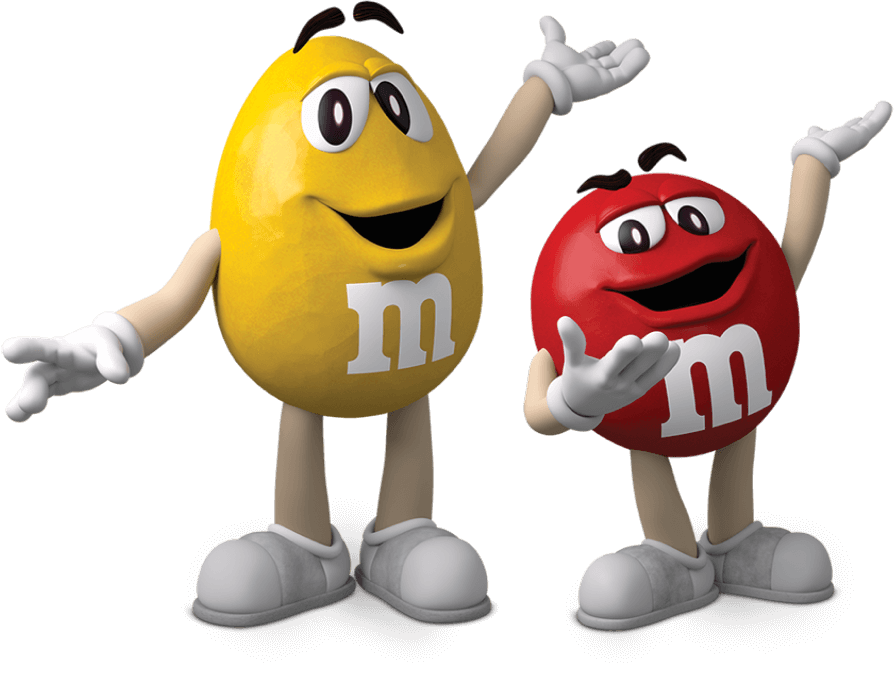 mascotte des personnages m&m's