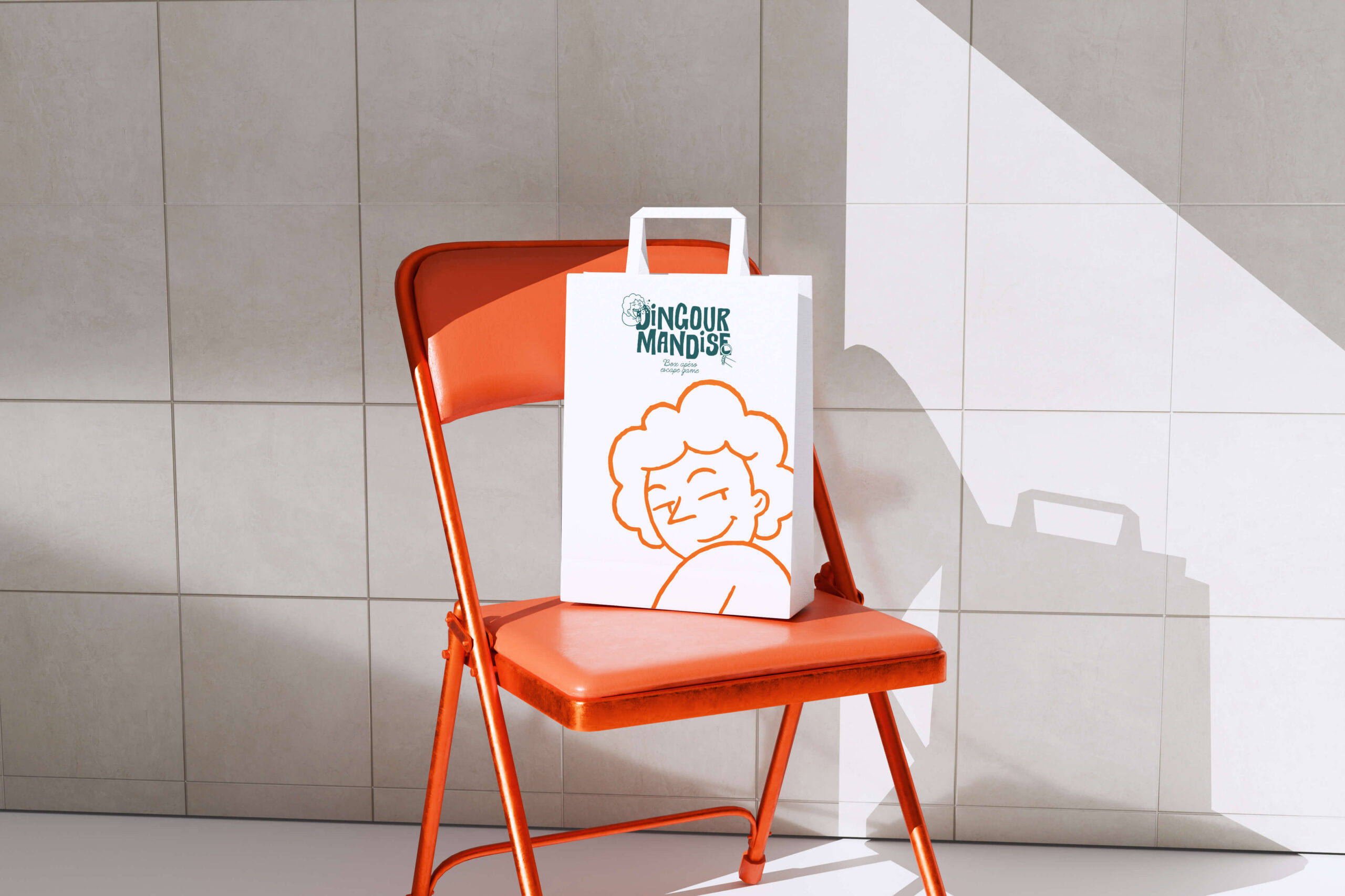 packaging personnalisé avec l'identité visuelle de Dingourmandise