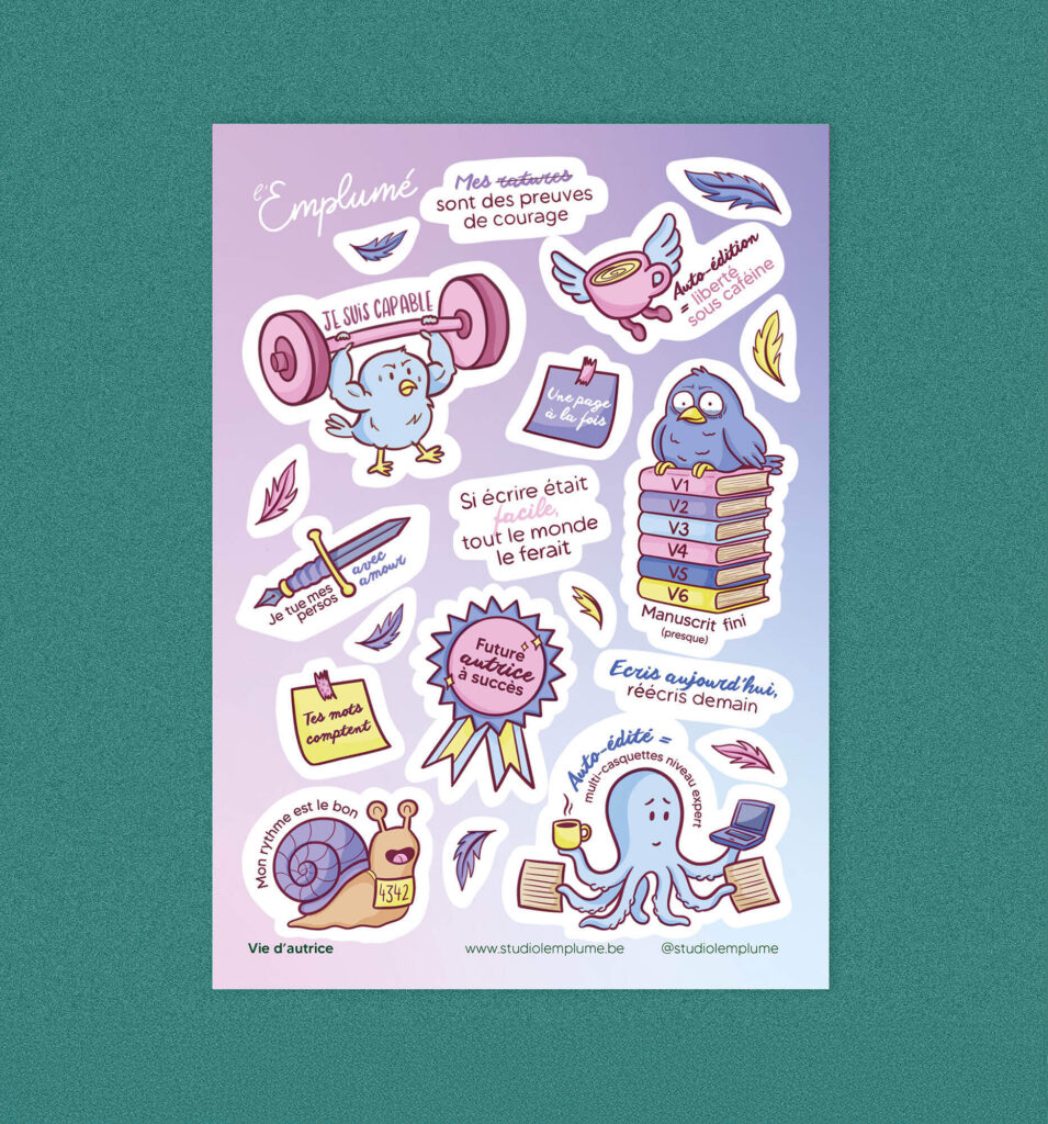 planche de stickers pour autrices