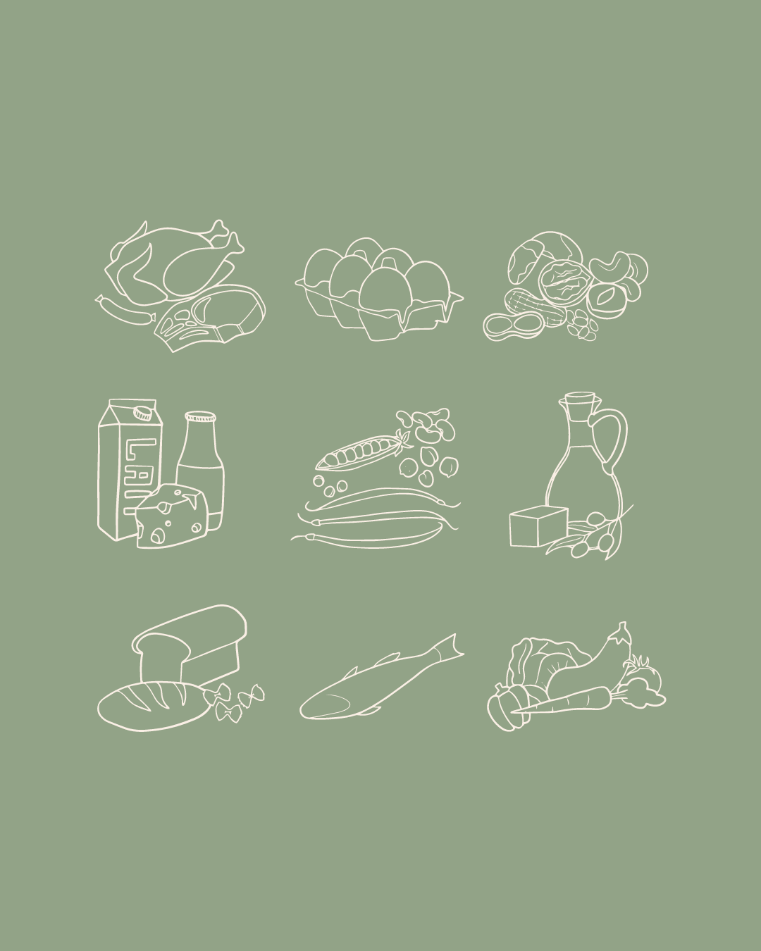 éléments graphiques créés pour l'identité visuelle d'une diététicienne