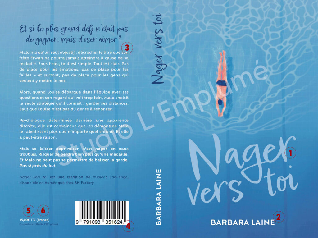 Couverture de livre pour le roman de Barbara Laine, Nager vers toi